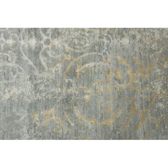 Gray Light Gray Beige And Ivory New Zealand Lambs Wool Trellis Hand Carved Handmade Area Rug Photo 4