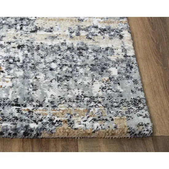 Gray Light Gray Brown Beige And Ivory Abstract Hand Carved Handmade Area Rug Photo 3