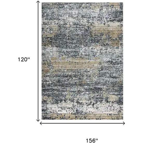 Gray Light Gray Brown Beige And Ivory Abstract Hand Carved Handmade Area Rug Photo 7