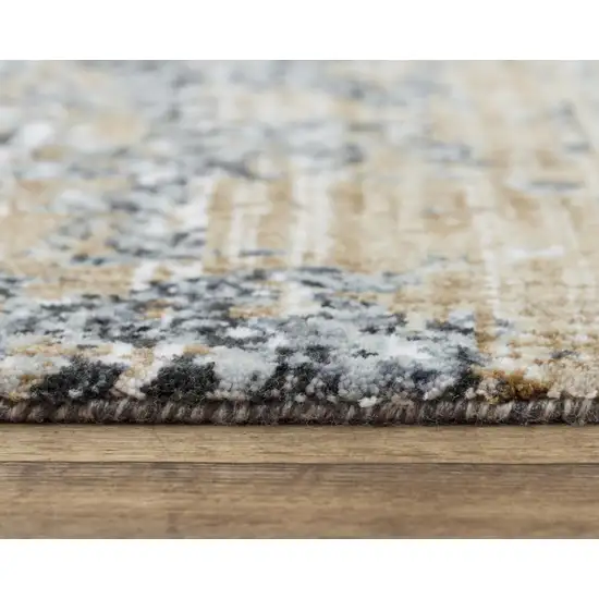 Gray Light Gray Brown Beige And Ivory Abstract Hand Carved Handmade Area Rug Photo 6