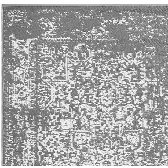 Gray Machine Braided Distressed Area Rug With UV Protection Photo 5