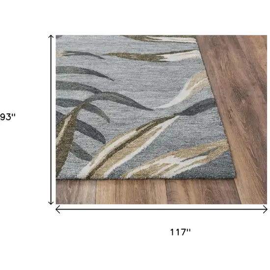 Gray Mauve And Ivory Floral Hand Tufted Area Rug Photo 5