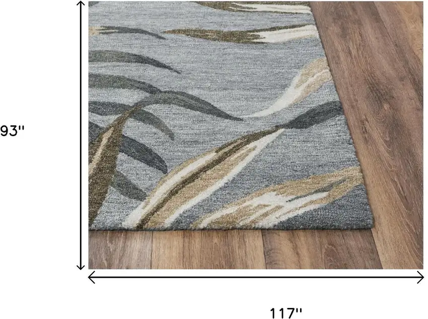 Gray Mauve And Ivory Floral Hand Tufted Area Rug Photo 5