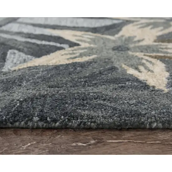 Gray Mauve And Ivory Floral Hand Tufted Area Rug Photo 4