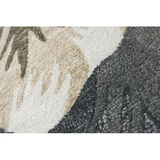 Gray Mauve And Ivory Floral Hand Tufted Area Rug Photo 2