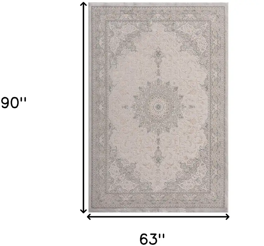 Gray Medallion Area Rug Photo 9