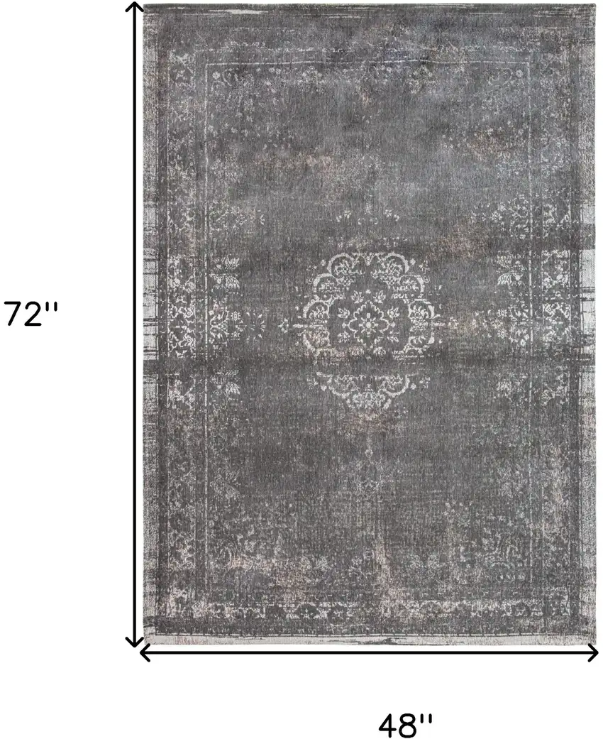 Gray Medallion Non Skid Area Rug Photo 3