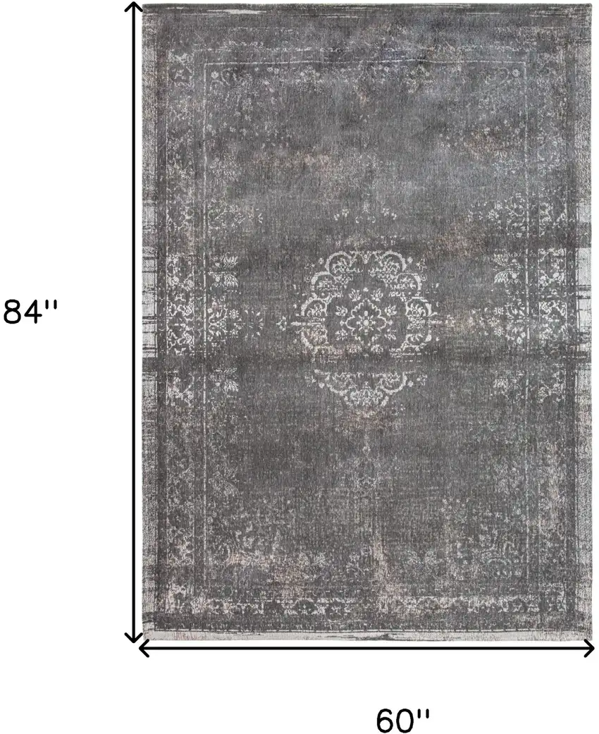 Gray Medallion Non Skid Area Rug Photo 3