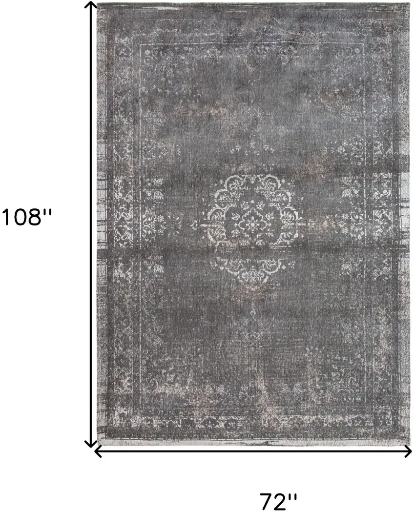 Gray Medallion Non Skid Area Rug Photo 3