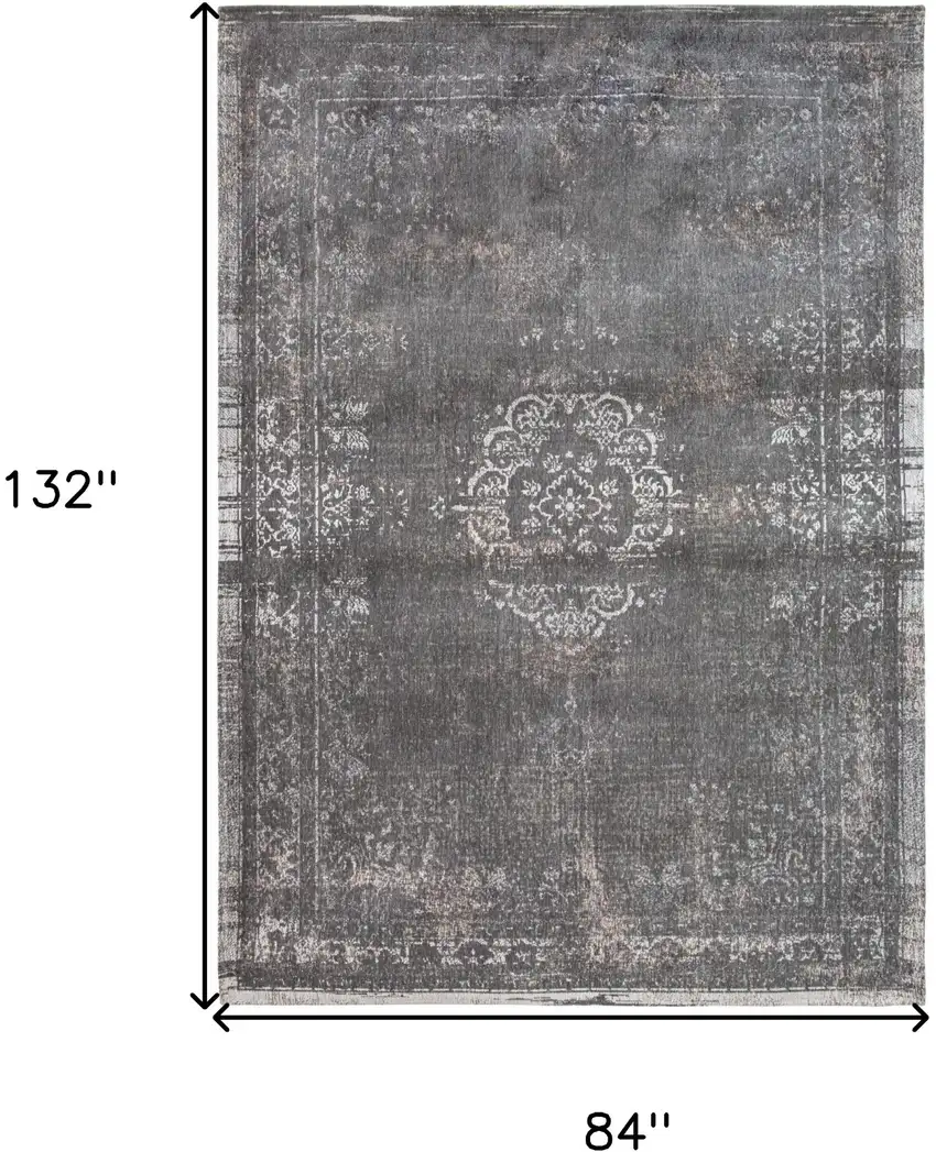 Gray Medallion Non Skid Area Rug Photo 3