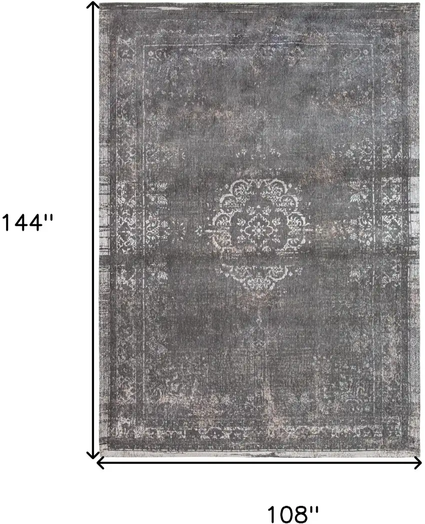 Gray Medallion Non Skid Area Rug Photo 3