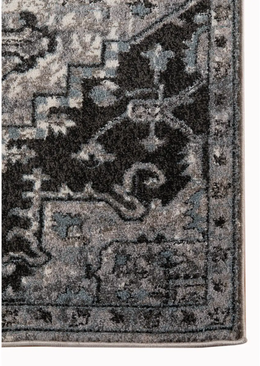 Gray Medallion Power Loom Area Rug Photo 2