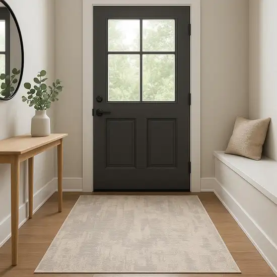 Gray Abstract Dhurrie Area Rug Photo 2