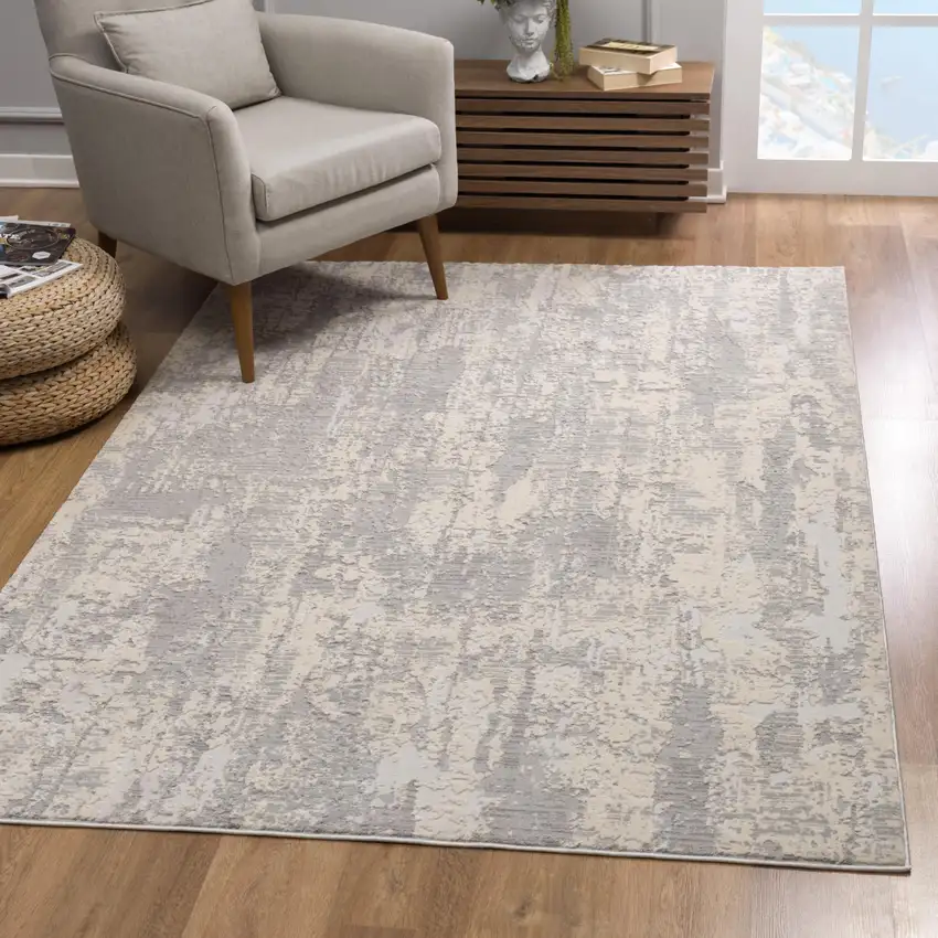 Gray Metro Modern Abstract Area Rug Photo 9