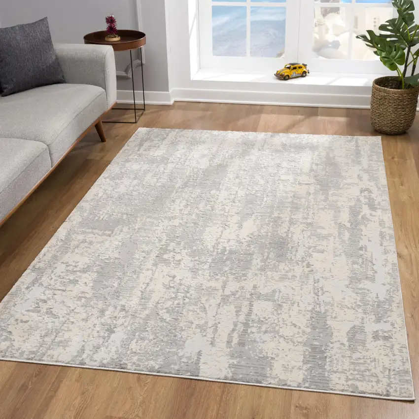 Gray Metro Modern Abstract Area Rug Photo 7