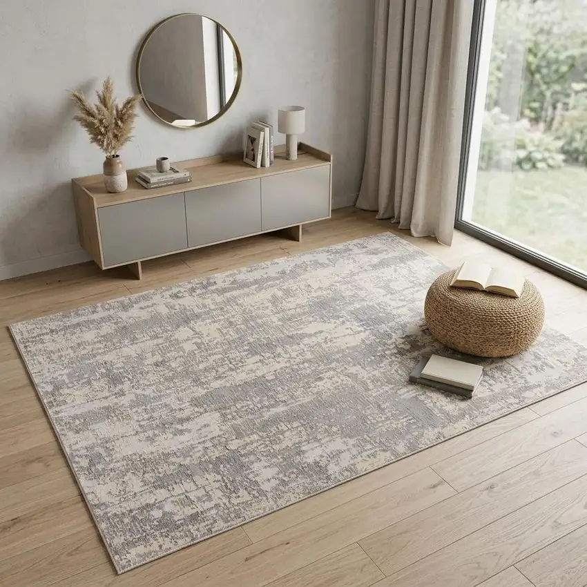 Gray Metro Modern Abstract Area Rug Photo 1