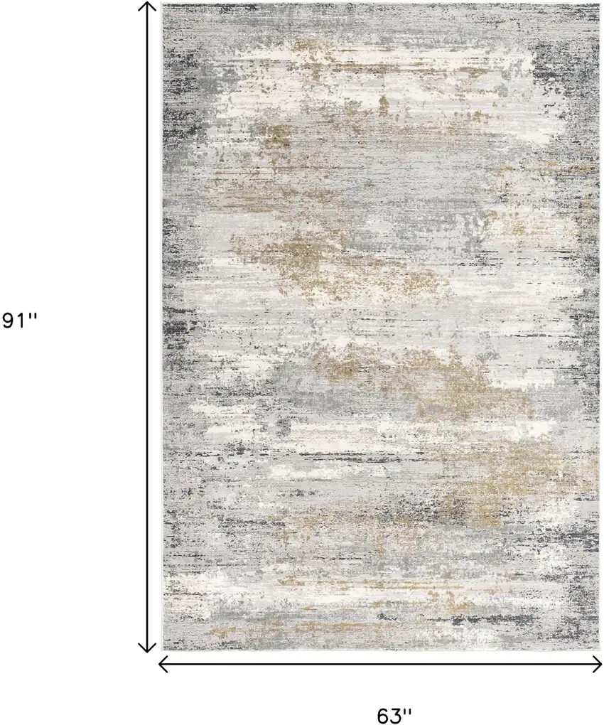 Gray Mod Distressed Strokes Area Rug Photo 3