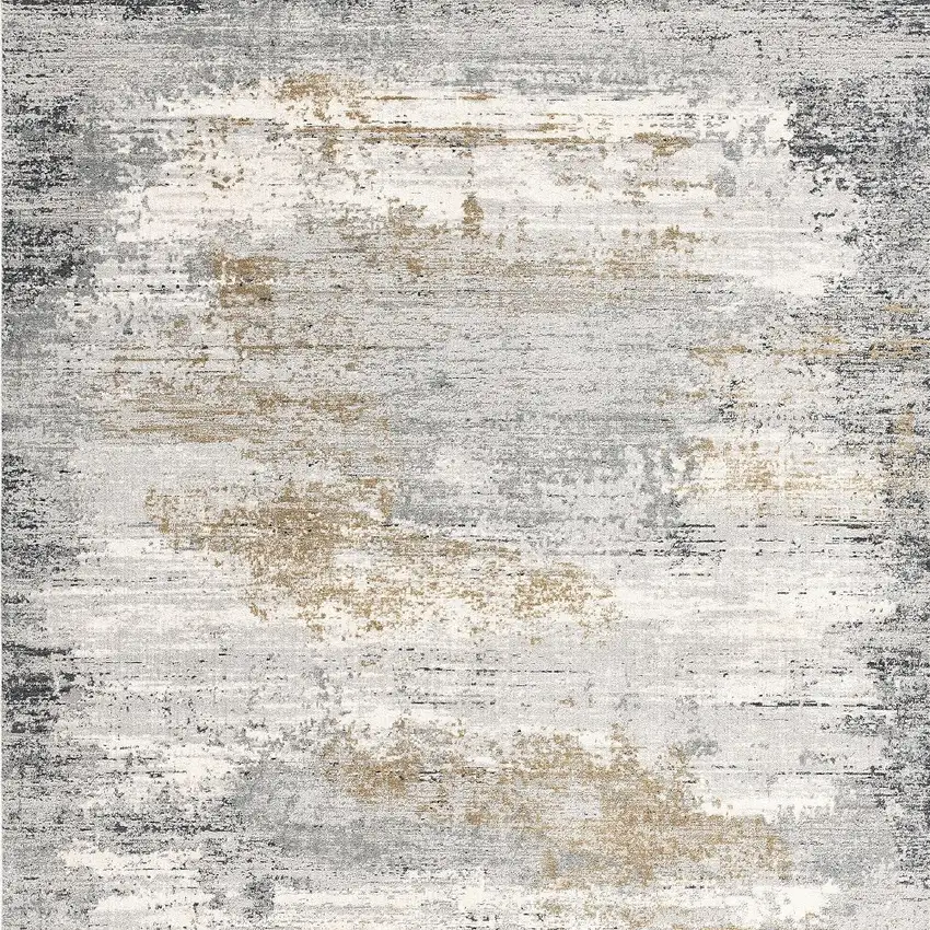 Gray Mod Distressed Strokes Area Rug Photo 5