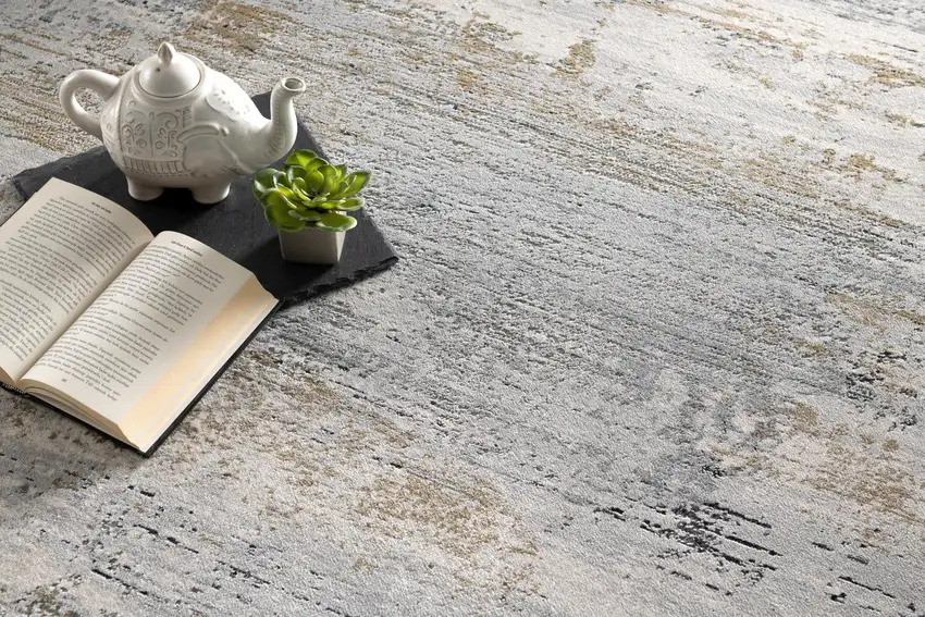 Gray Mod Distressed Strokes Area Rug Photo 8