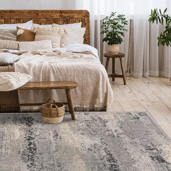 Gray Modern Abstract Area Rug Photo 5