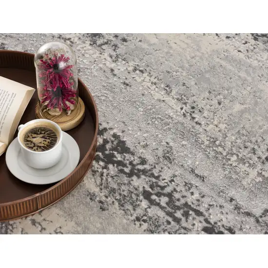Gray Modern Abstract Area Rug Photo 6
