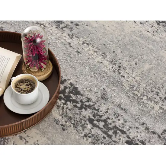 Gray Modern Abstract Area Rug Photo 6