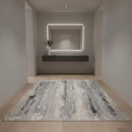 Gray Modern Abstract Area Rug Photo 1