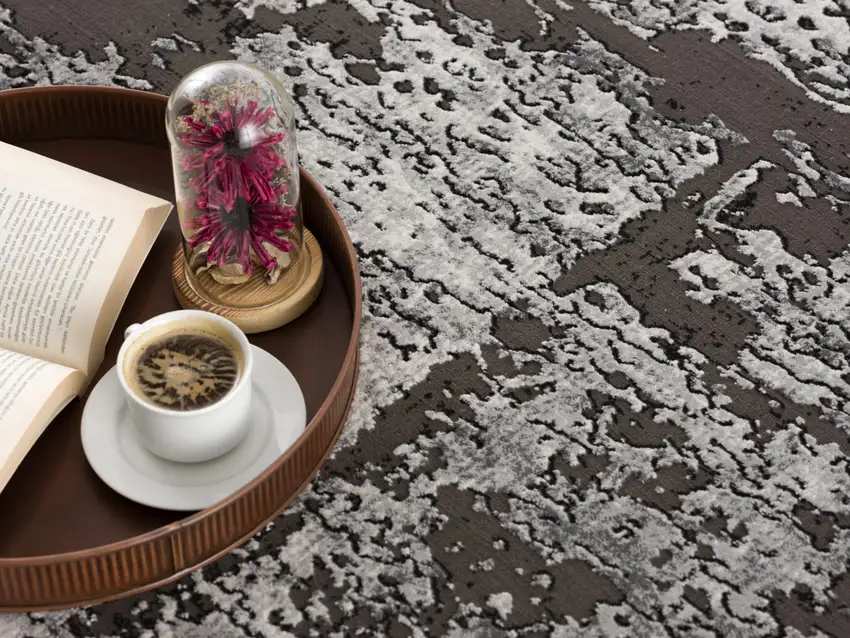 Gray Modern Abstract Area Rug Photo 5