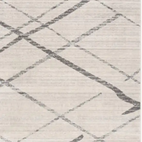 Gray and Ivory Geometric Area Rug Photo 3