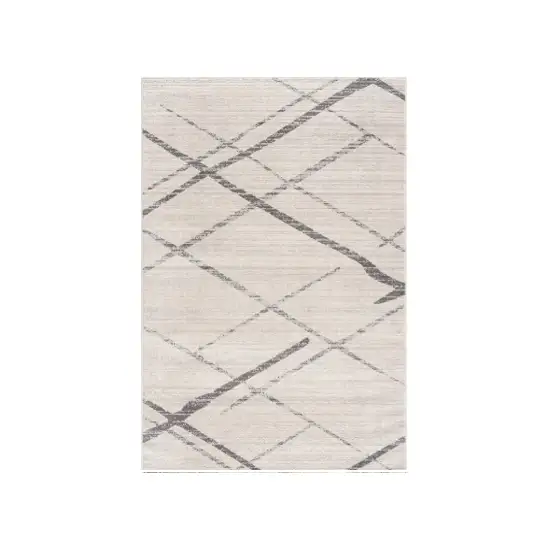 Gray and Ivory Geometric Area Rug Photo 1