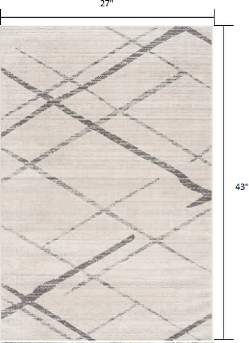 Gray Modern Abstract Pattern Area Rug Photo 2