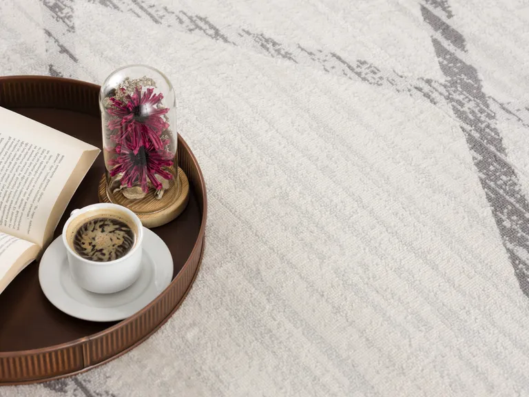 Gray Modern Abstract Pattern Area Rug Photo 1