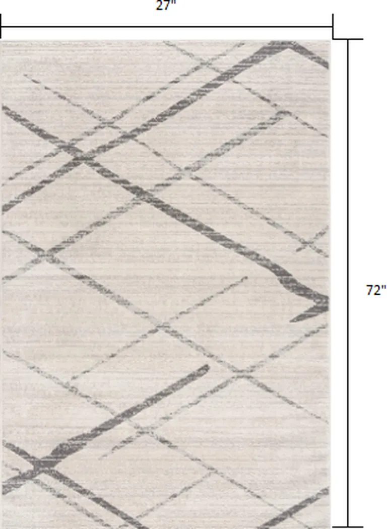 Gray Modern Abstract Pattern Area Rug Photo 2
