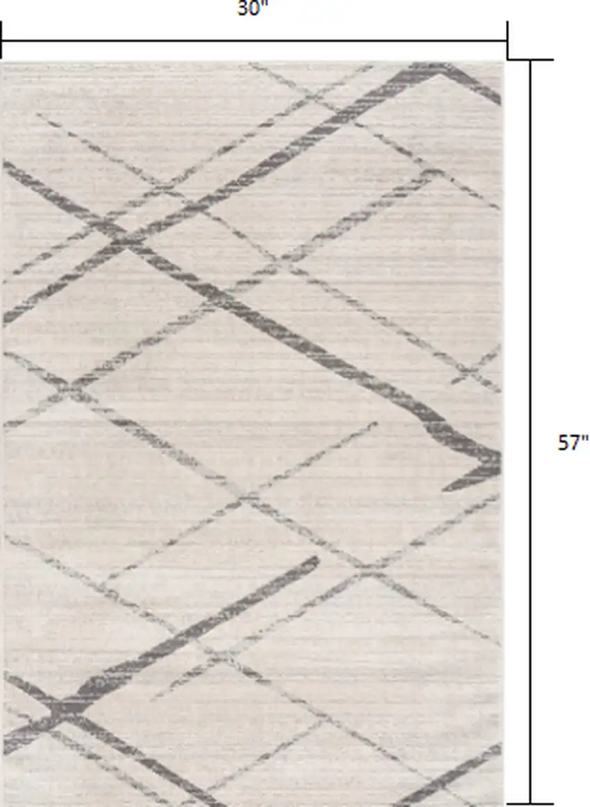 Gray Modern Abstract Pattern Area Rug Photo 2