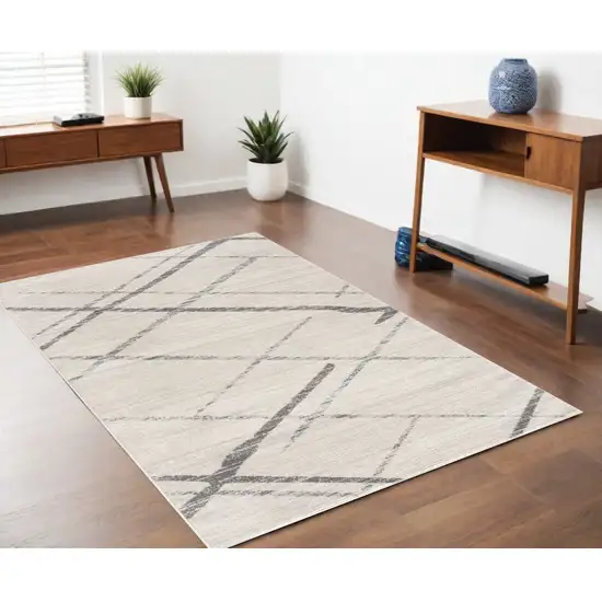 Gray Geometric Dhurrie Area Rug Photo 1