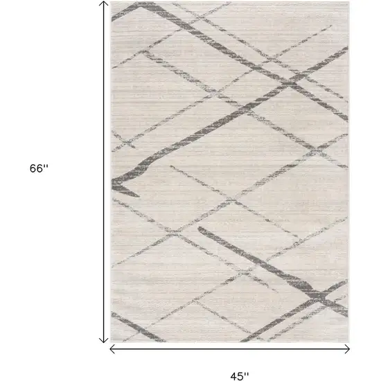 Gray and Ivory Geometric Area Rug Photo 3