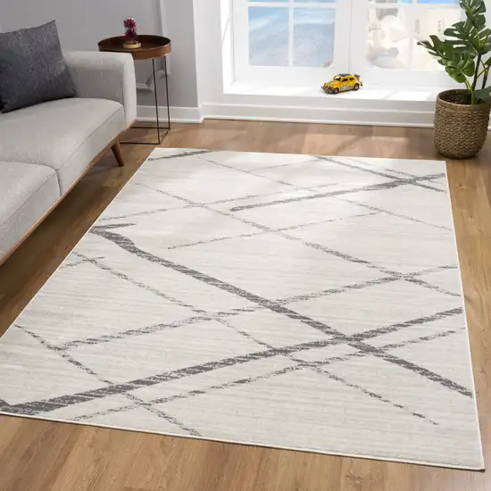 Gray Modern Abstract Pattern Area Rug Photo 1
