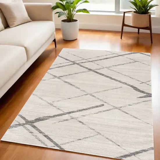 Gray Geometric Dhurrie Area Rug Photo 1