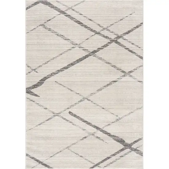 Gray and Ivory Geometric Area Rug Photo 2