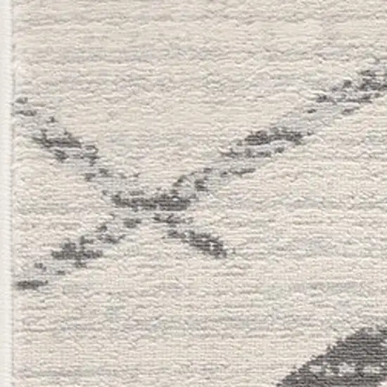 Gray and Ivory Geometric Area Rug Photo 4