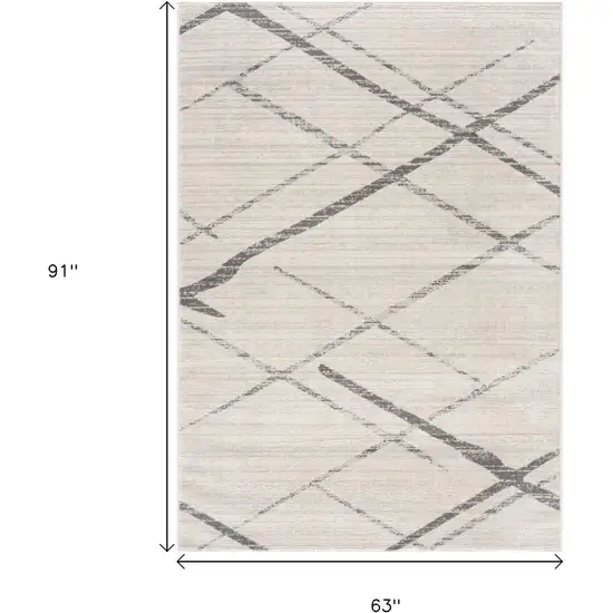 Gray and Ivory Geometric Area Rug Photo 3