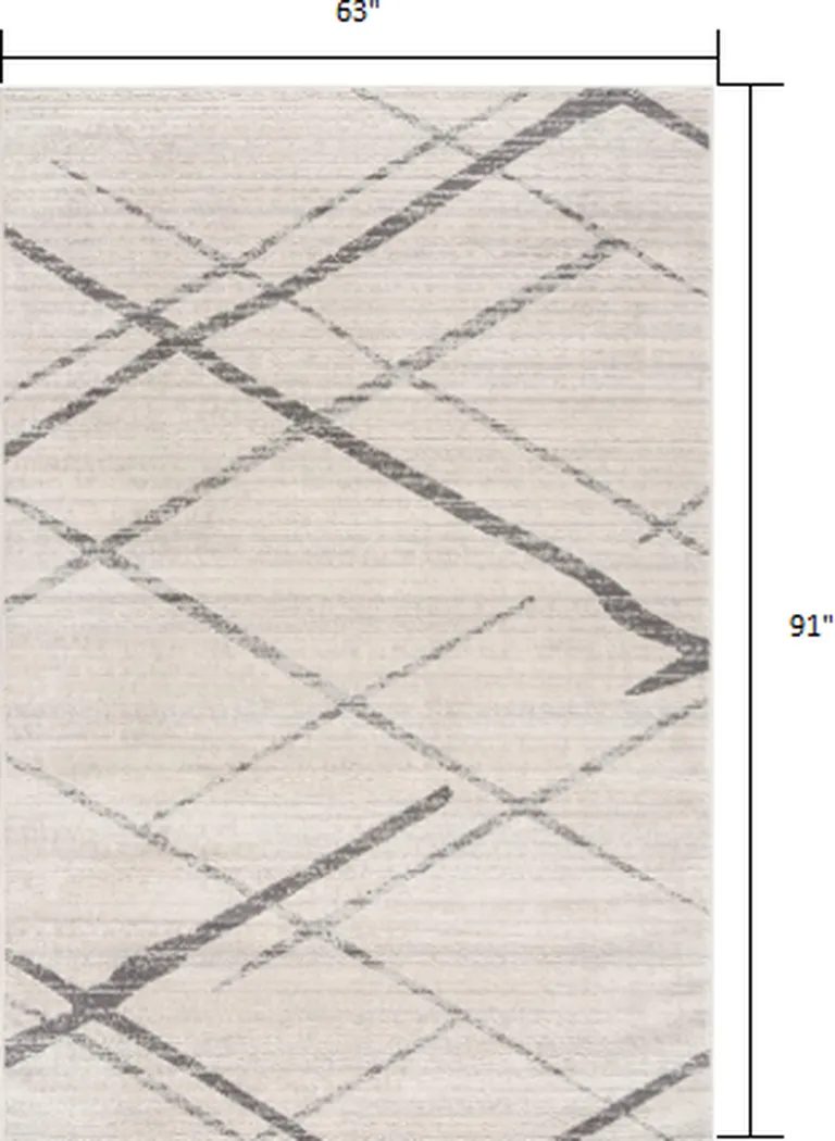 Gray Modern Abstract Pattern Area Rug Photo 2
