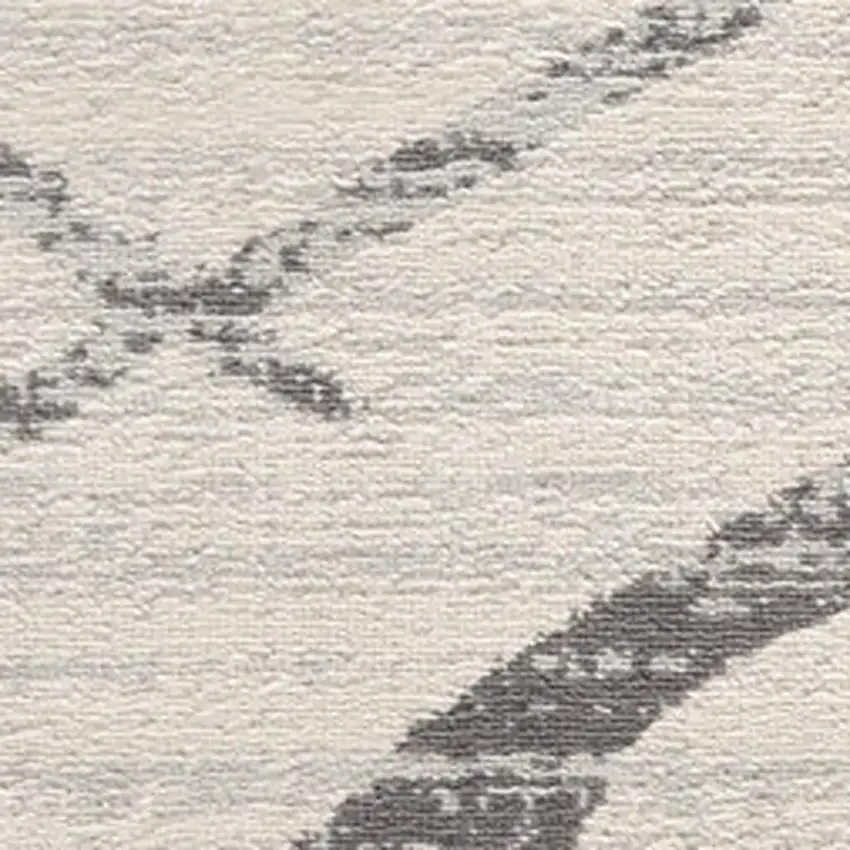 Gray and Ivory Geometric Area Rug Photo 4