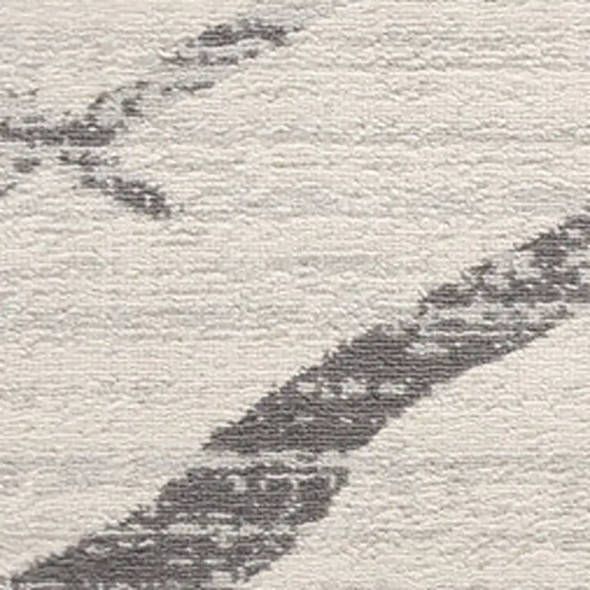 Gray and Ivory Geometric Area Rug Photo 3