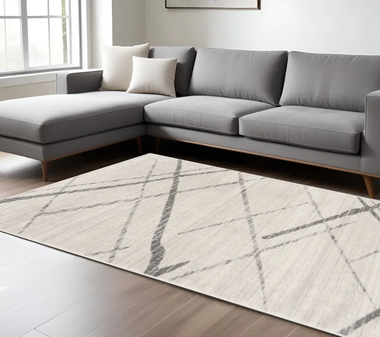 Gray Modern Abstract Pattern Area Rug Photo 5