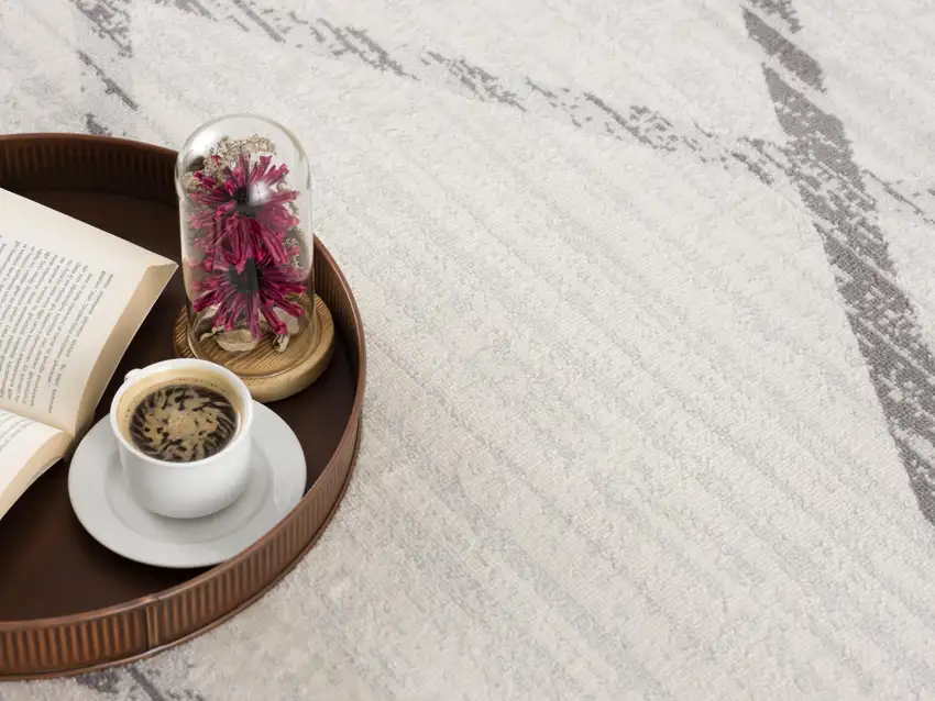 Gray and Ivory Geometric Area Rug Photo 6