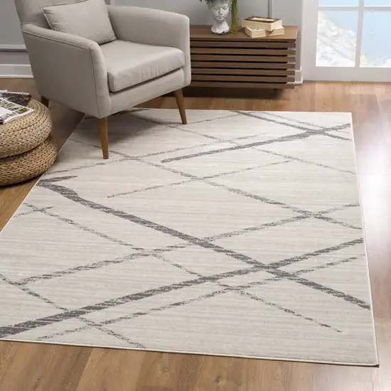 Gray Modern Abstract Pattern Area Rug Photo 3