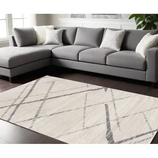 Gray Geometric Dhurrie Area Rug Photo 1