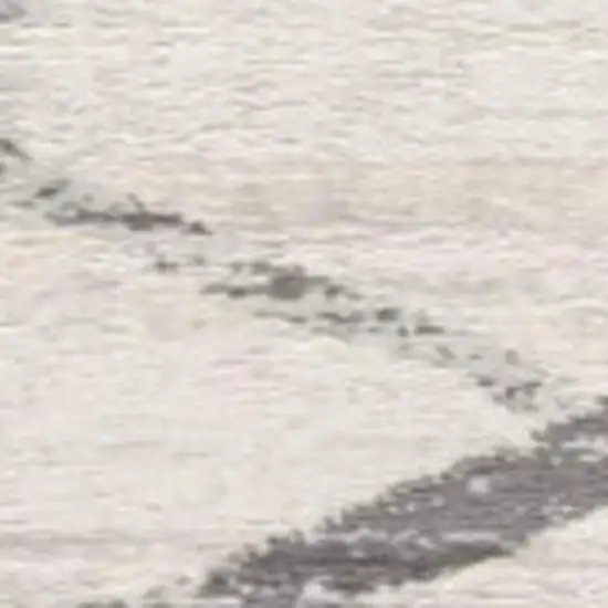 13' Gray And Ivory Geometric Runner Rug Photo 4