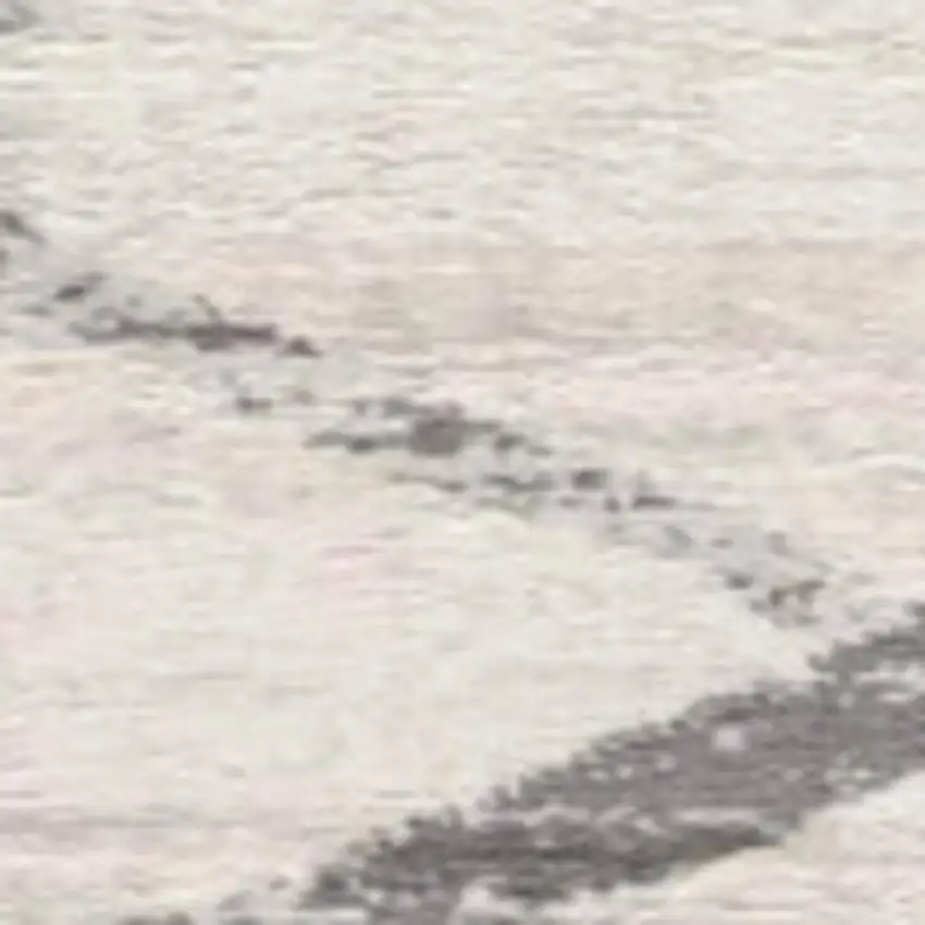 13' Gray And Ivory Geometric Runner Rug Photo 4